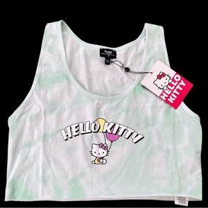 NEW Hello Kitty Dolls Kill Sanrio Cropped Tie dye Tank Top Collab 12 M L Green
